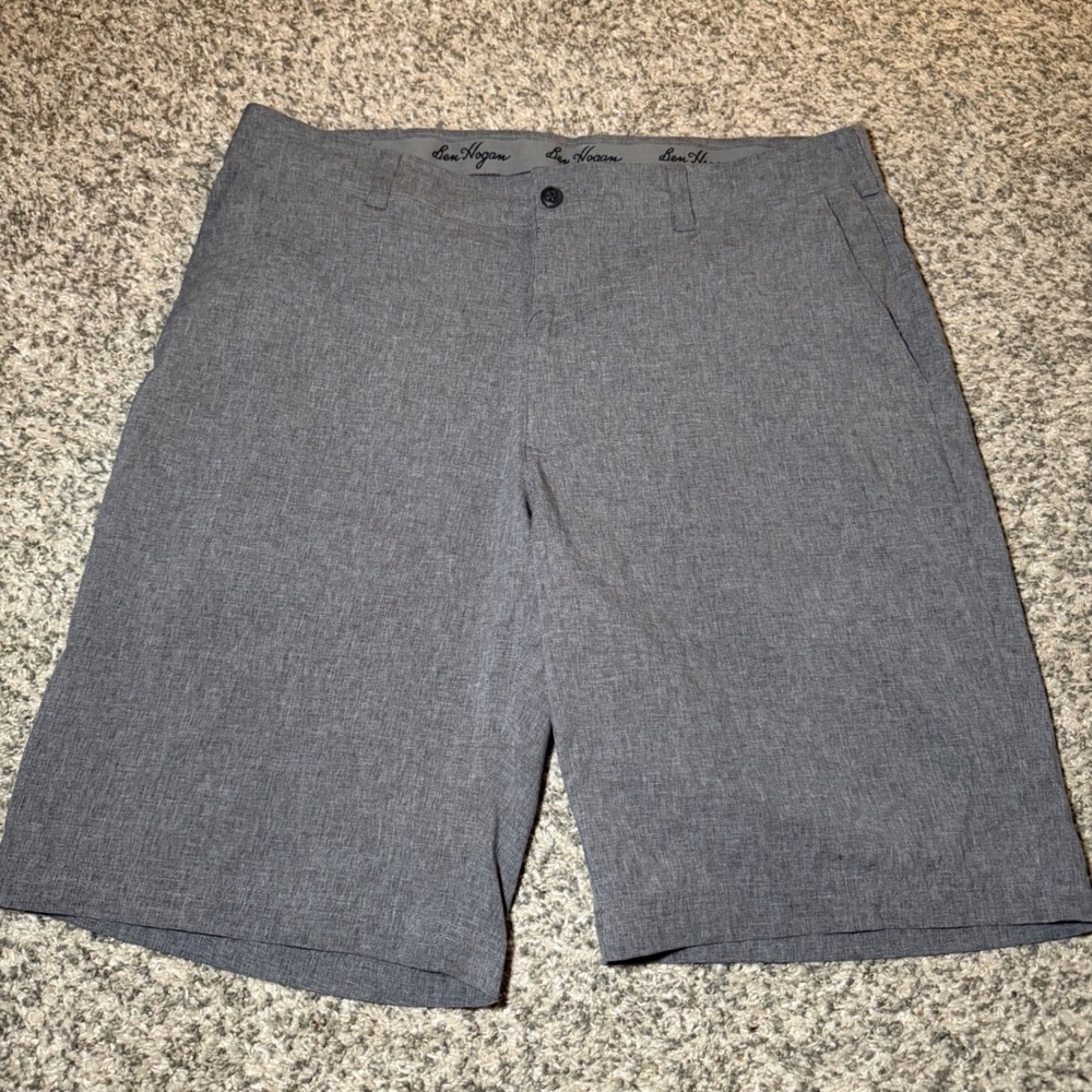 Ben Hogan Mens Gray Performance Golf Shorts Size 36 Stretch Active Waistband